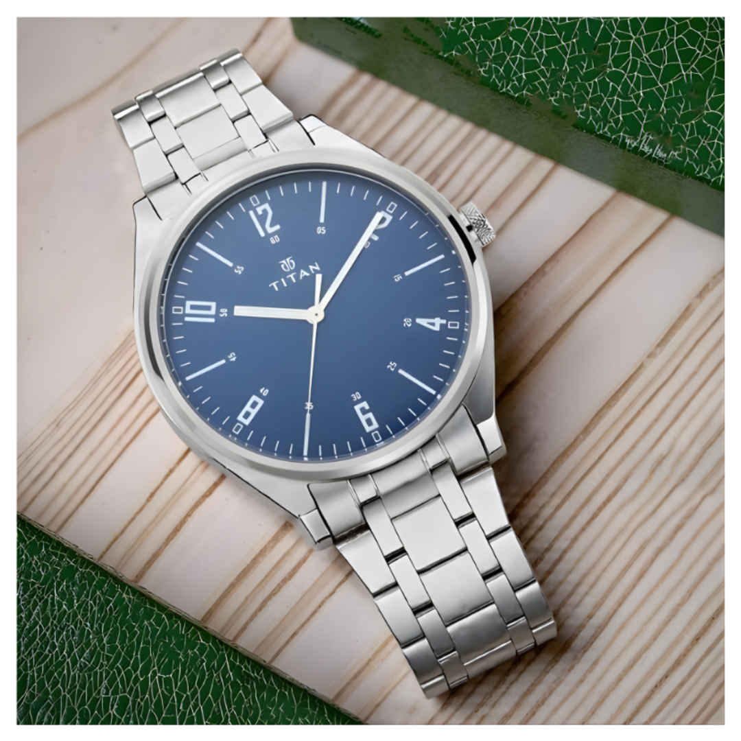 Titan 1802SM02 | Titan Men's Minimalist Zen Watch: Sleek Metal Strap with Contrast Hands