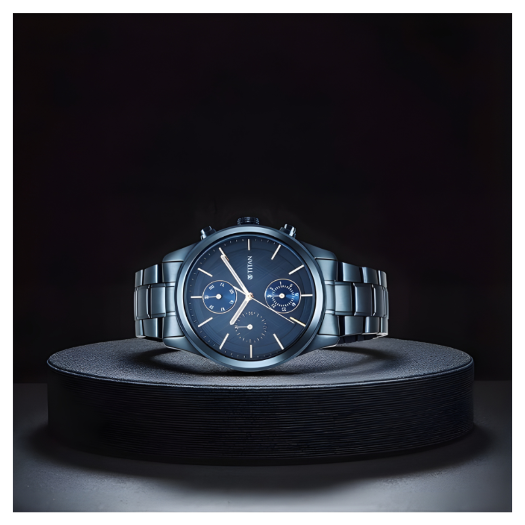 Titan 1805QM01 | Titan Neo Splash Quartz Analog with Date Blue Dial Blue Stainless Steel Strap Watch For Men