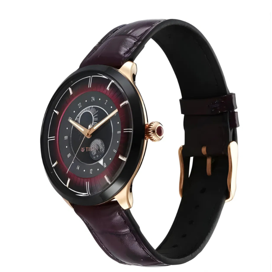 Titan 10028KL01 | Titan Caleum Sun Moon Phase in Scarlet Red - Stellar Edition