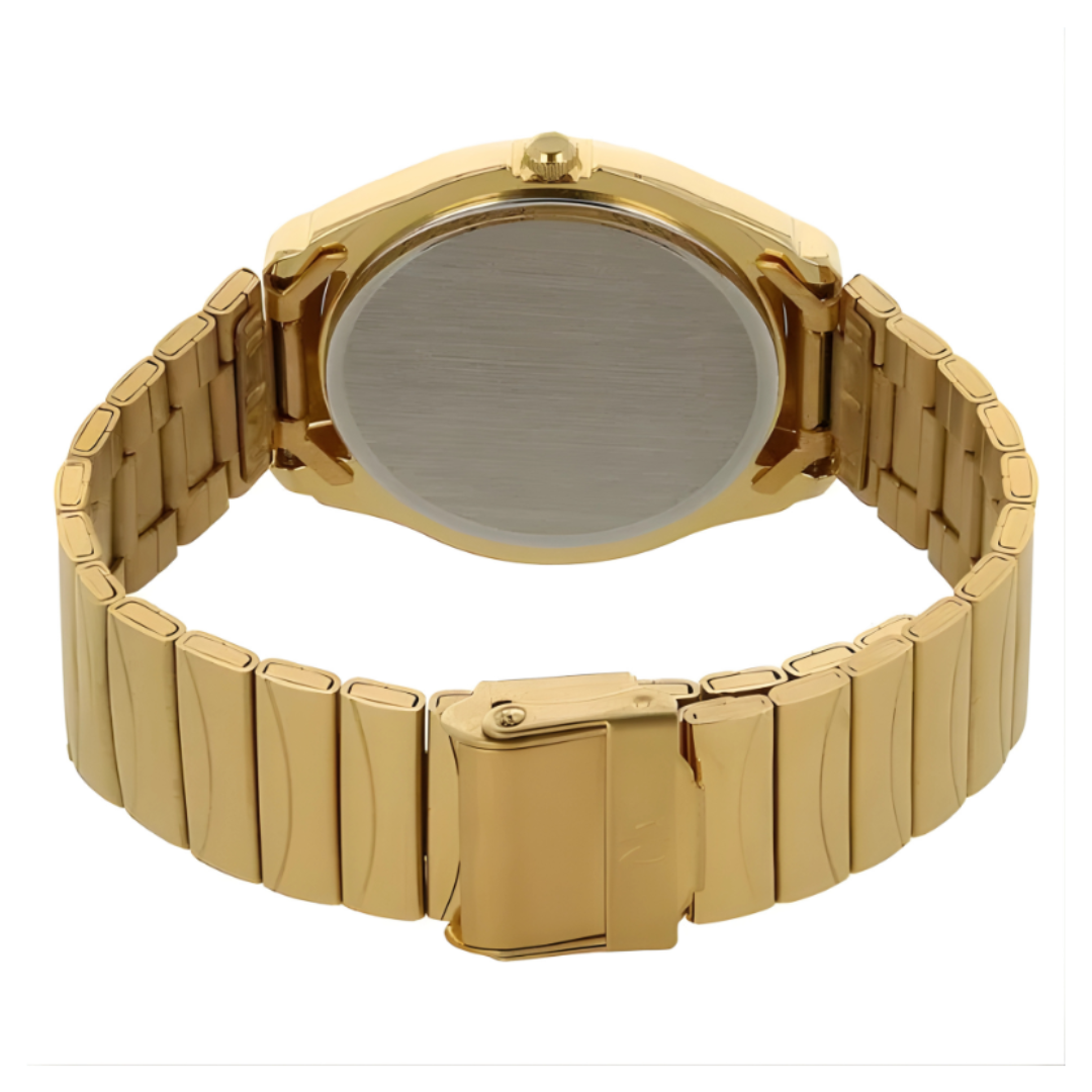 Titan 1578YM05 | Titan Quartz Analog with Day and Date Champagne Dial Golden Stainless Steel Strap Watch For Men