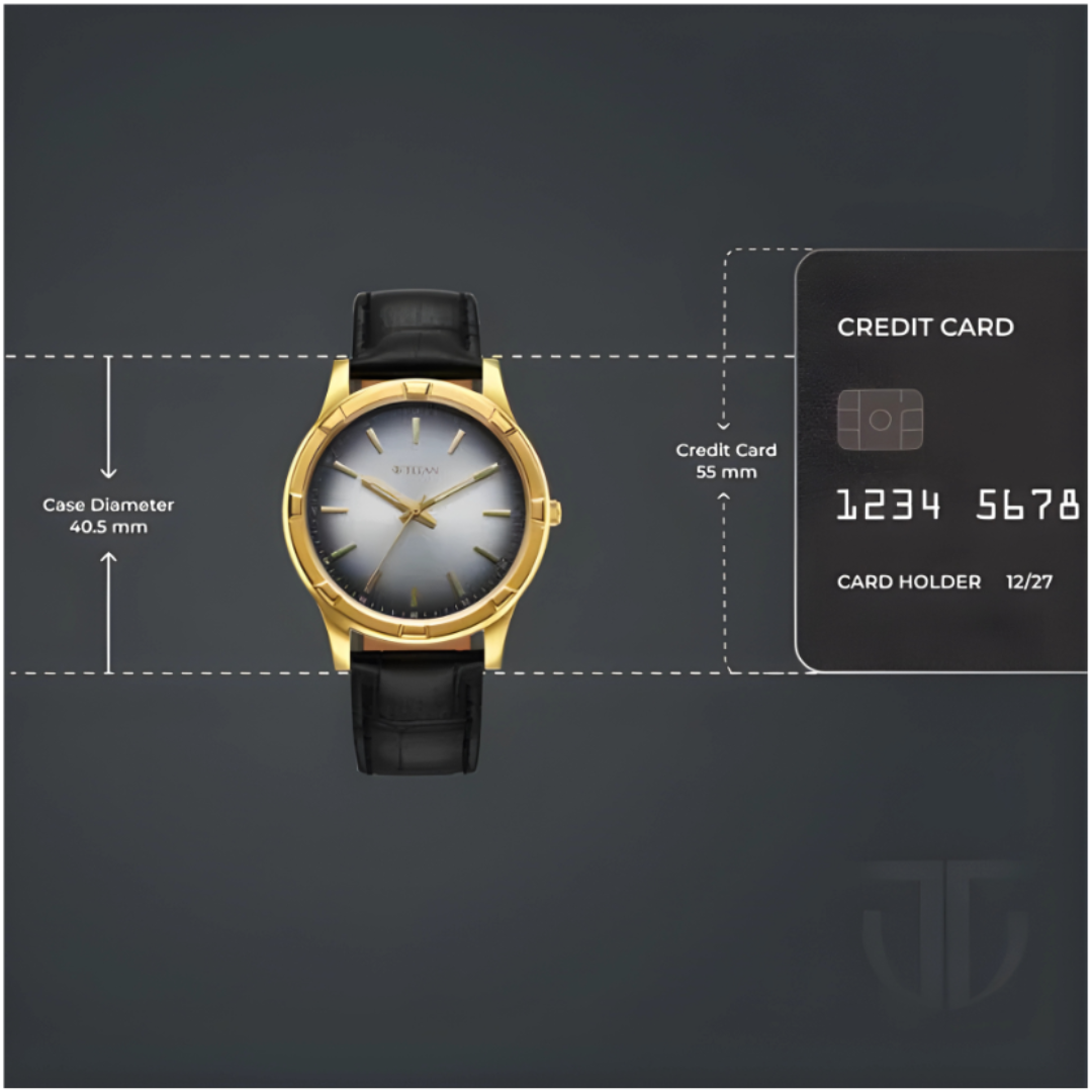 Titan 10058YL03 | Titan Karishma Festive Analog with Silver Dial Black Leather Strap Watch for Men
