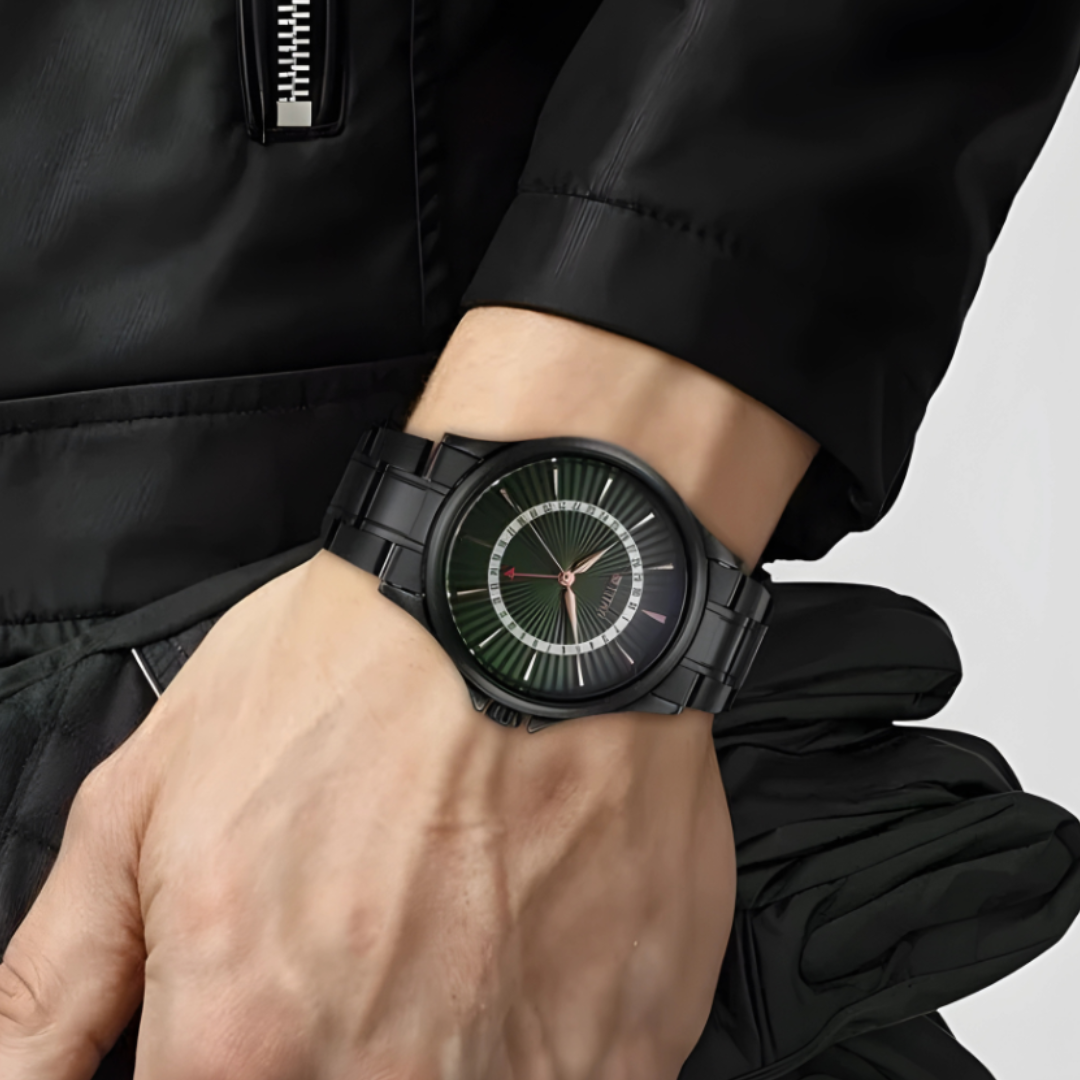 Titan 10038NM01 | Titan Karishma Quartz Analog with Date Green Dial Stainless Steel Strap Watch For Men