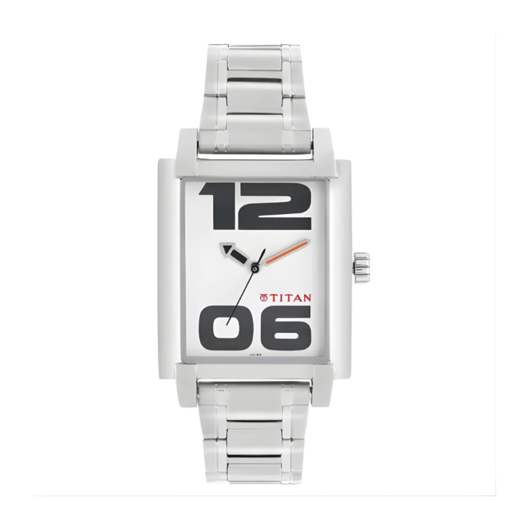 Titan 1593SM01 | Titan Purple White Dial Analog Stainless Steel Strap Watch for Men