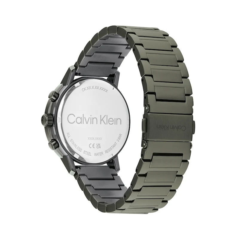 Calvin Klein 25200494 | Gauge Men Quartz Green Dial Multi-Function Stainless Steel Watch