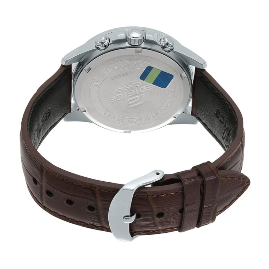 Casio EFR-526L-7BVUDF EX303 | Edifice Men Quartz Beige Dial Chronograph Leather Watch