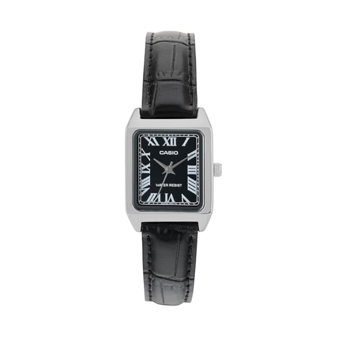 Casio LTP-V007L-1BUDF A2286 | Enticer Women Quartz Black Dial Analog Leather Watch