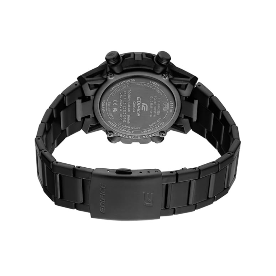 Casio ECB-2000DC-1BDF ED608 | Edifice Men Quartz Black Dial Analog-Digital Stainless Steel Watch
