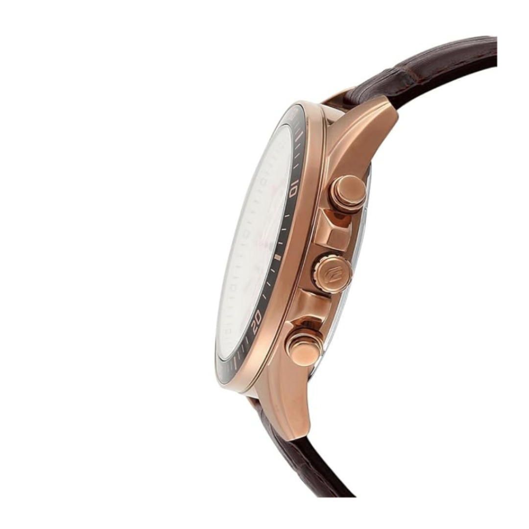 Casio EFR-552GL-7AVUDF EX359 | Edifice Men Quartz Beige Dial Chronograph Leather Watch
