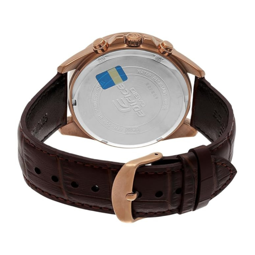 Casio EFR-552GL-7AVUDF EX359 | Edifice Men Quartz Beige Dial Chronograph Leather Watch