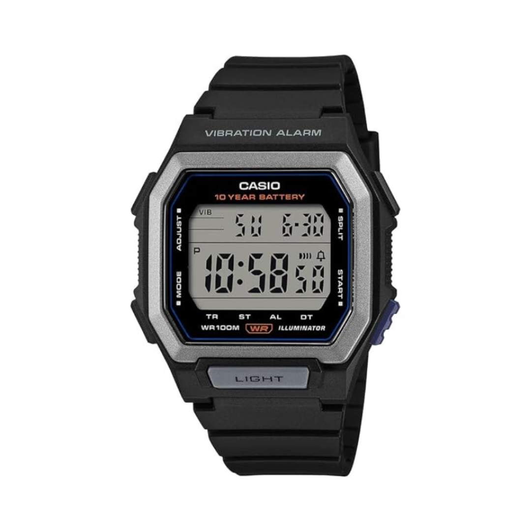 Casio W-738H-1AVDF D441 | Unisex Quartz Black Dial Digital Resin Watch.