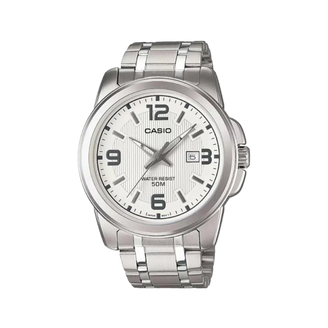 Casio MTP-1314D-7AVDF A552 | Enticer Men Quartz White Dial Analog Stainless Steel Watch