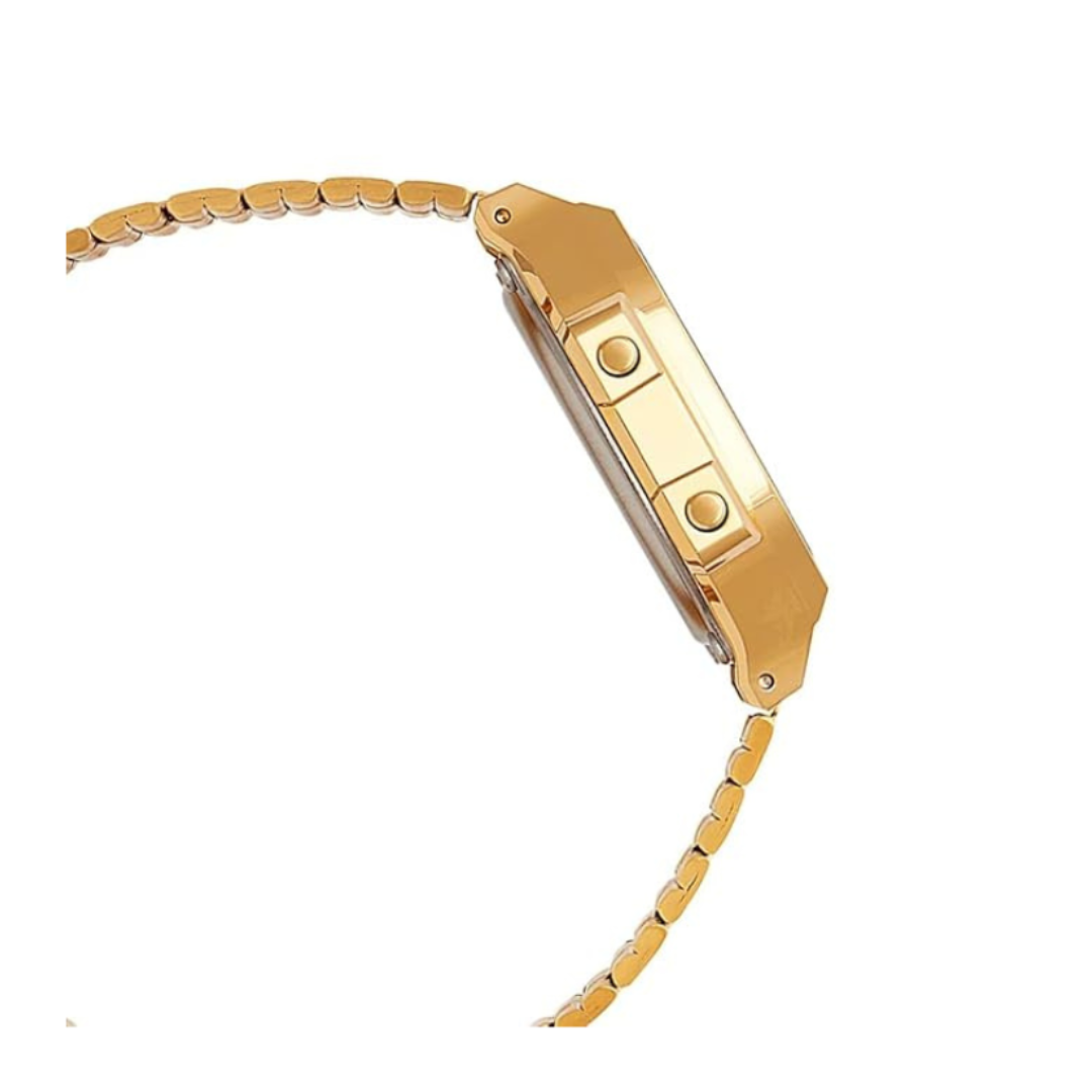 Casio A168WG-9WDF D169 | Vintage Unisex Quartz Gold Dial Digital Stainless Steel Watch