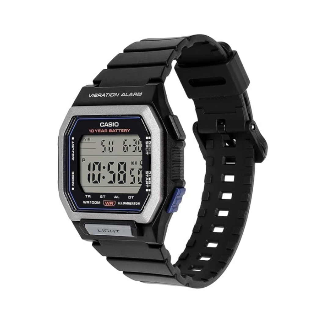 Casio W-738H-1AVDF D441 | Unisex Quartz Black Dial Digital Resin Watch.
