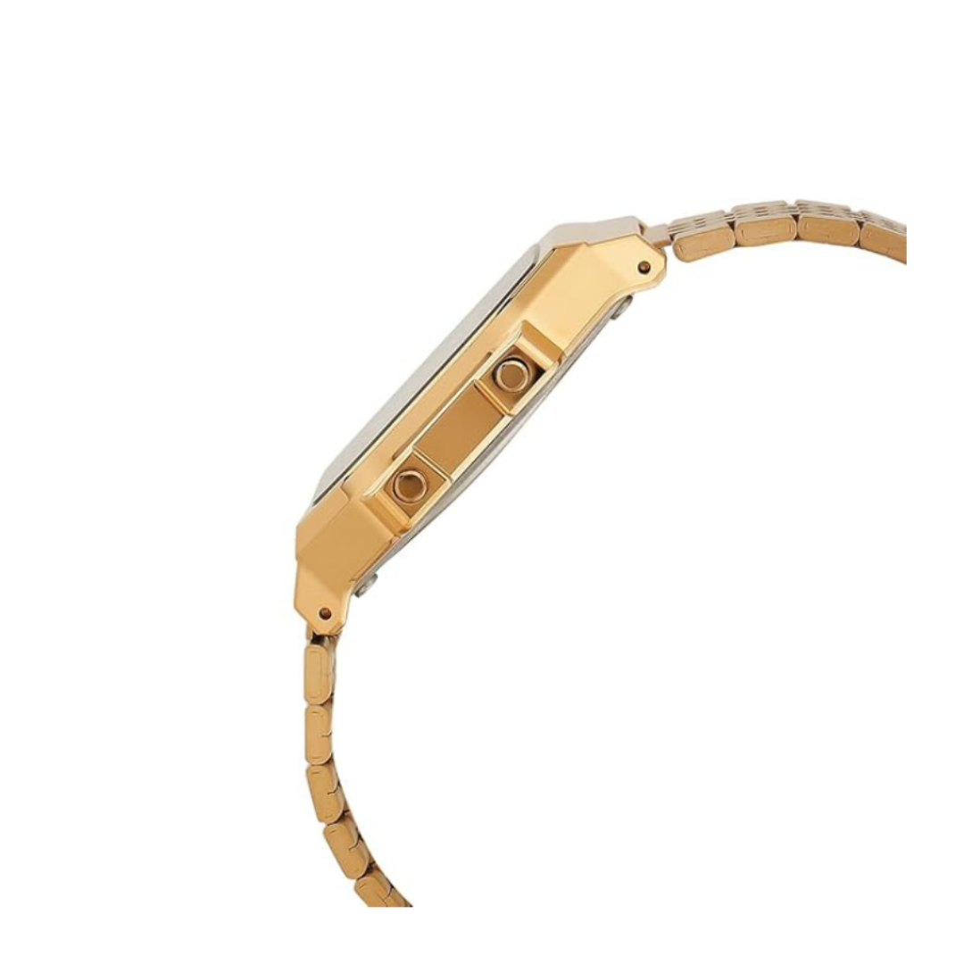 Casio ABL-100WEG-9ADF D368 | Vintage Unisex Quartz Gold Dial Digital Stainless Steel Watch