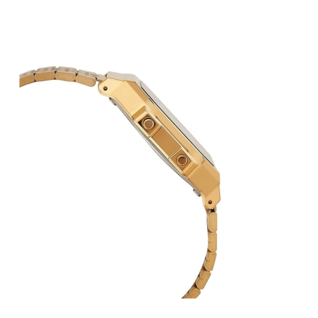 Casio ABL-100WEG-9ADF D368 | Vintage Unisex Quartz Gold Dial Digital Stainless Steel Watch