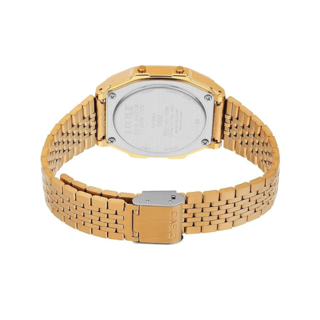 Casio ABL-100WEG-9ADF D368 | Vintage Unisex Quartz Gold Dial Digital Stainless Steel Watch