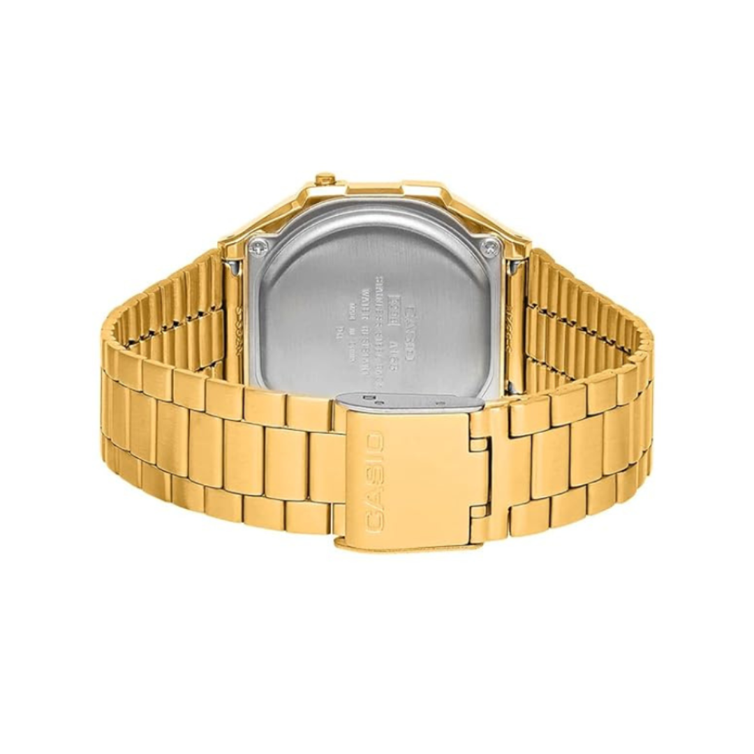Casio A168WG-9WDF D169 | Vintage Unisex Quartz Gold Dial Digital Stainless Steel Watch