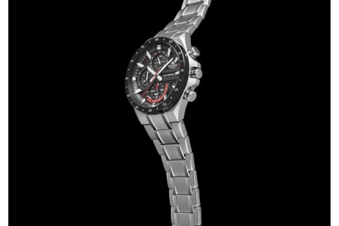 Casio EQS-920DB-1AVUDF EX487 | Edifice Men Quartz Black Dial Chronograph Stainless Steel Watch.