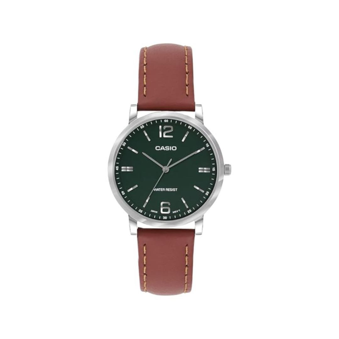 Casio LTP-SN5YL-3A A2447 | Enticer Women Quartz Green Dial Analog Leather Watch