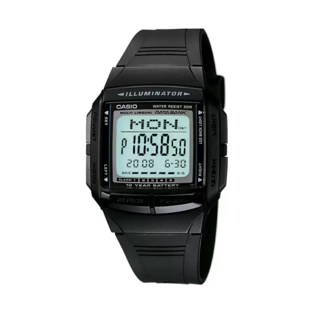Casio DB-36-1AVDF DB23 | Vintage Unisex Quartz Black Dial Digital Resin Watch.