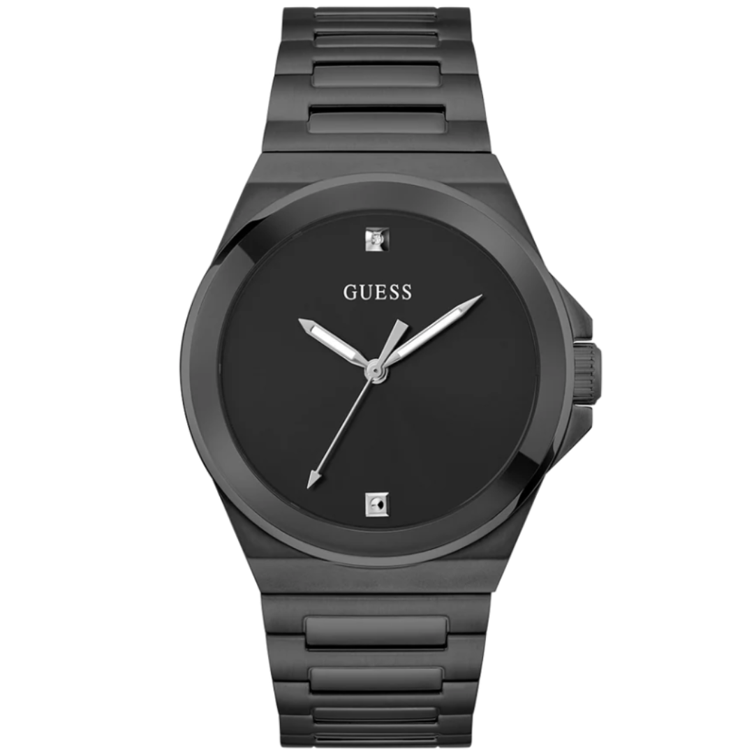 Guess GW0833G2 | Gd Vinyl Men Quartz Black Dial Analog Stainless Steel.