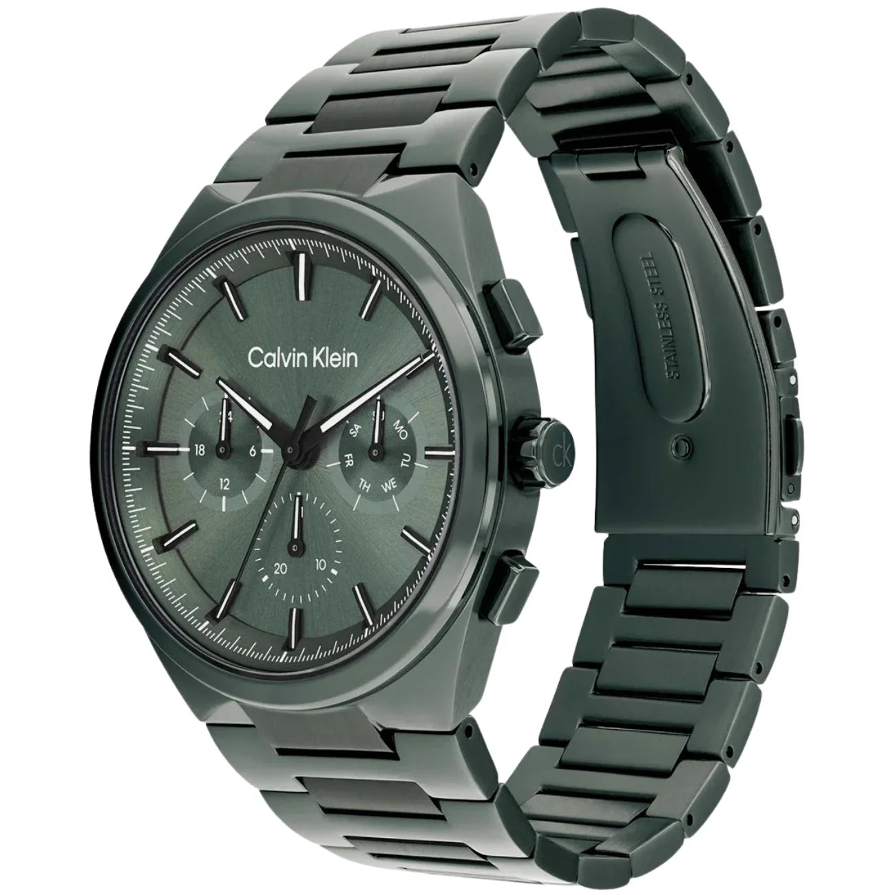 Calvin Klein 25200535 | Distinguish Men Quartz Green Dial Multi-Function Stainless Steel Watch