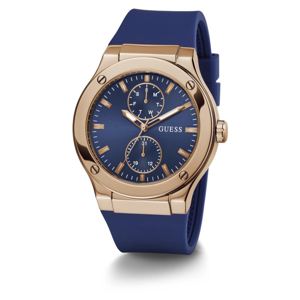 Guess GW0491G4 | Gd Jet Men Quartz Blue Dial Analog Silicone Strap Watch