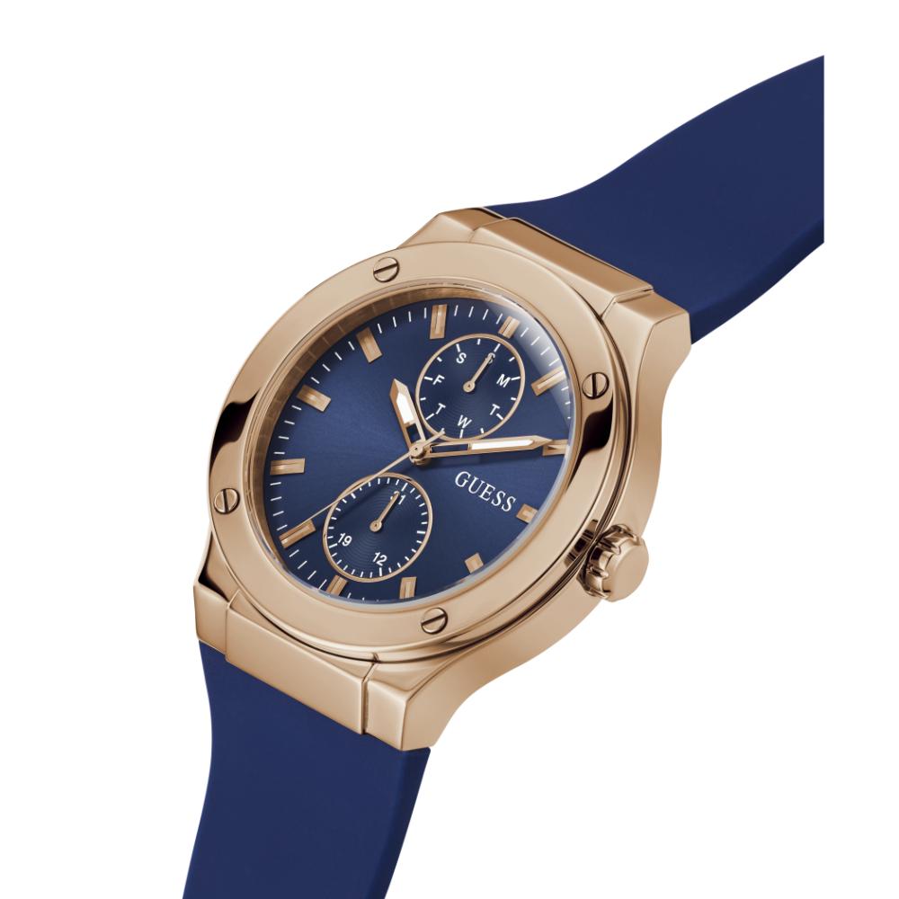 Guess GW0491G4 | Gd Jet Men Quartz Blue Dial Analog Silicone Strap Watch