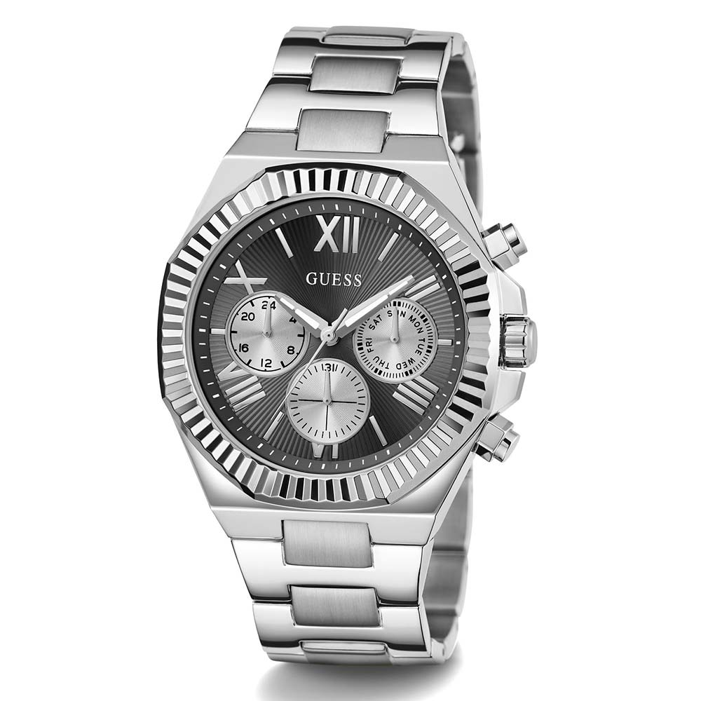 Guess GW0703G1 | Gd Equity Men Quartz Black Dial Analog Stainless Steel.