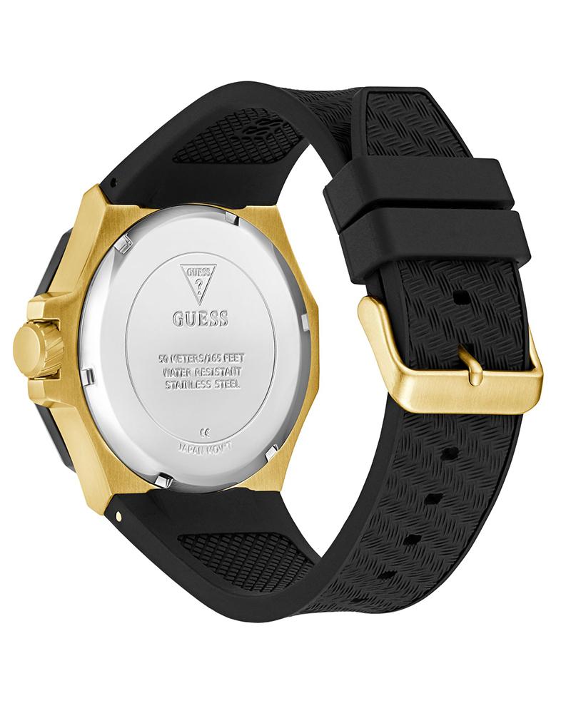 Guess GW0853G2 | Sport 45 mm Black Dial Silicone Analogue Wrist Watch for Men