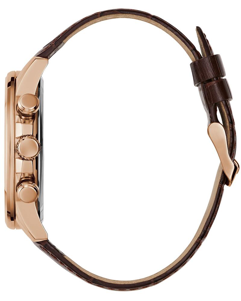 Guess GW0901G3 | Mens Brown Multi-function Leather Strap Watch.