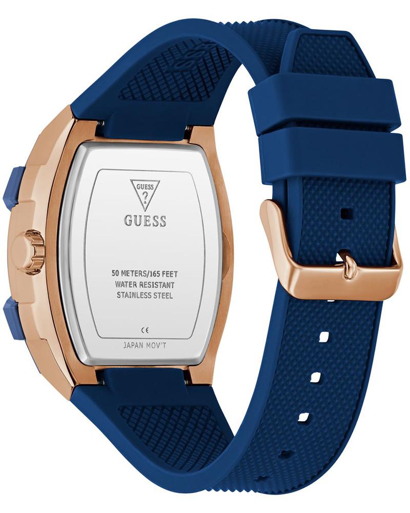 Guess GW0956G4 | Mens Blue Rose Gold Tone Multi-function Watch.