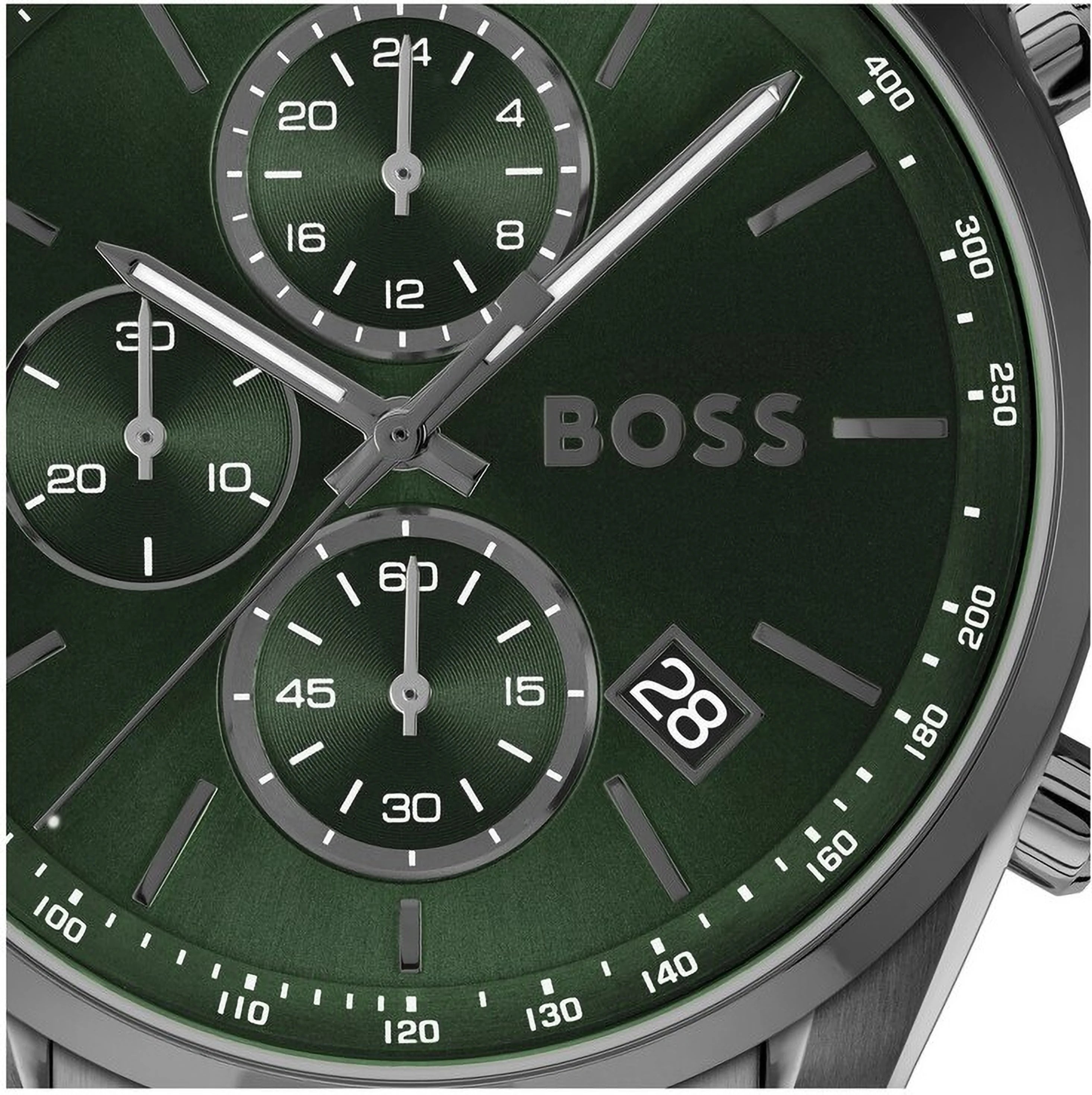 Boss 1514228 | Grand Prix 44 Men Quartz Green Dial Chronograph Stainless Steel Watch