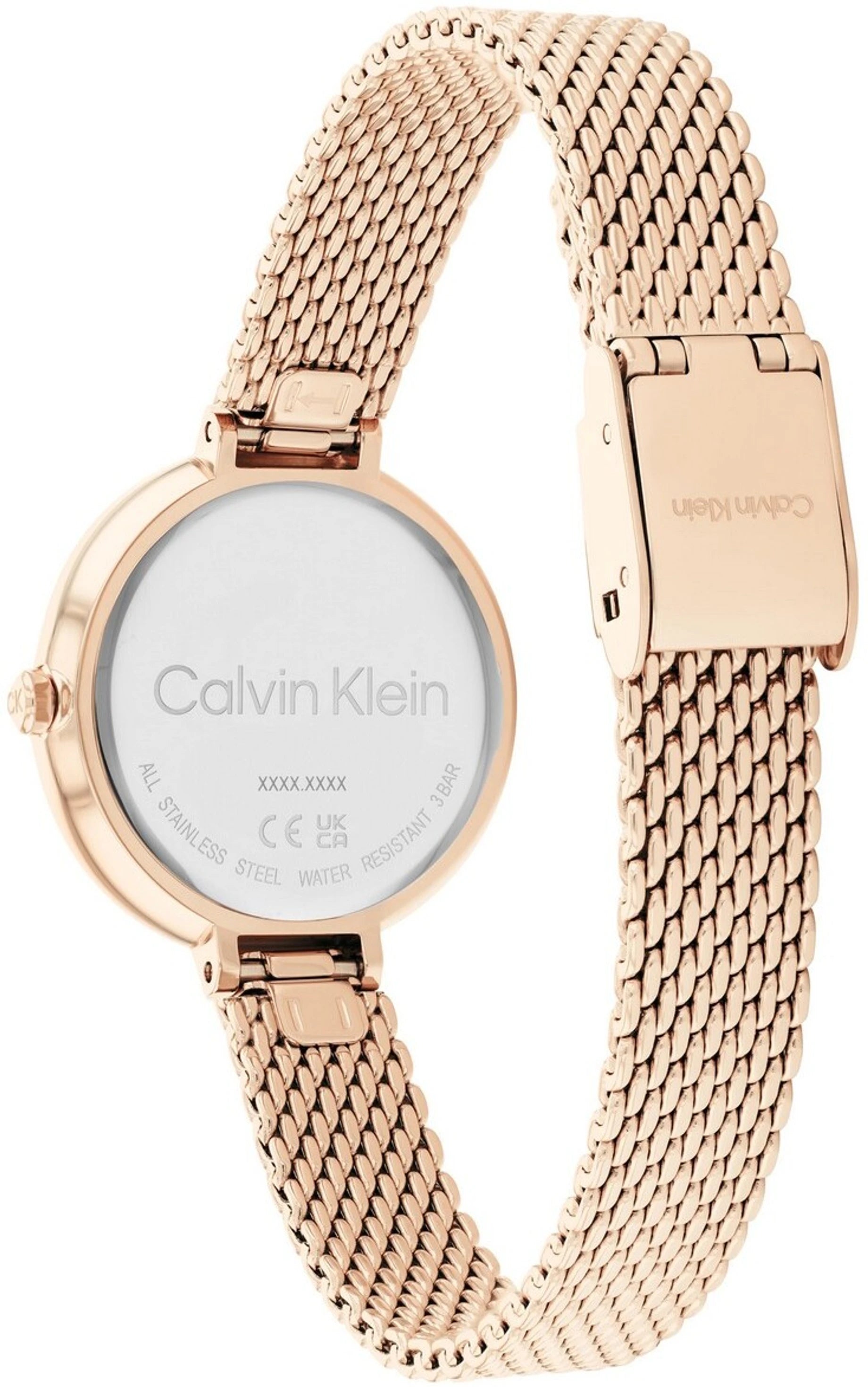 Calvin Klein 25200083 | Minimalistic T Bar Women Quartz Silver Dial Analog Mesh Watch