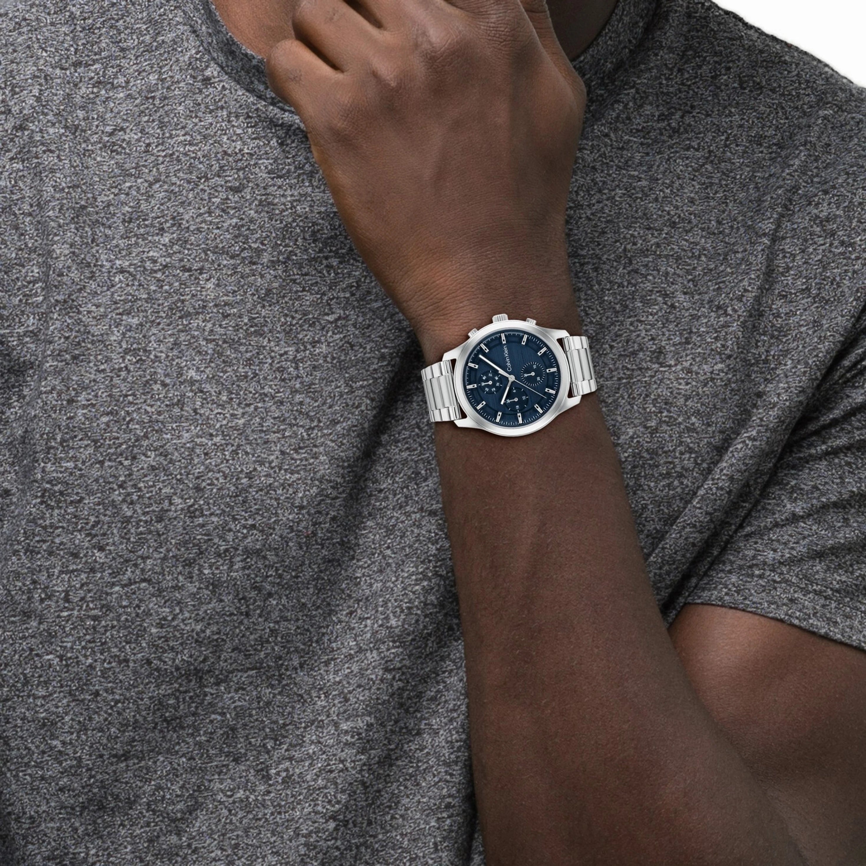 Calvin Klein 25200208 | Sport Men Quartz Blue Dial Chronograph Stainless Steel Watch