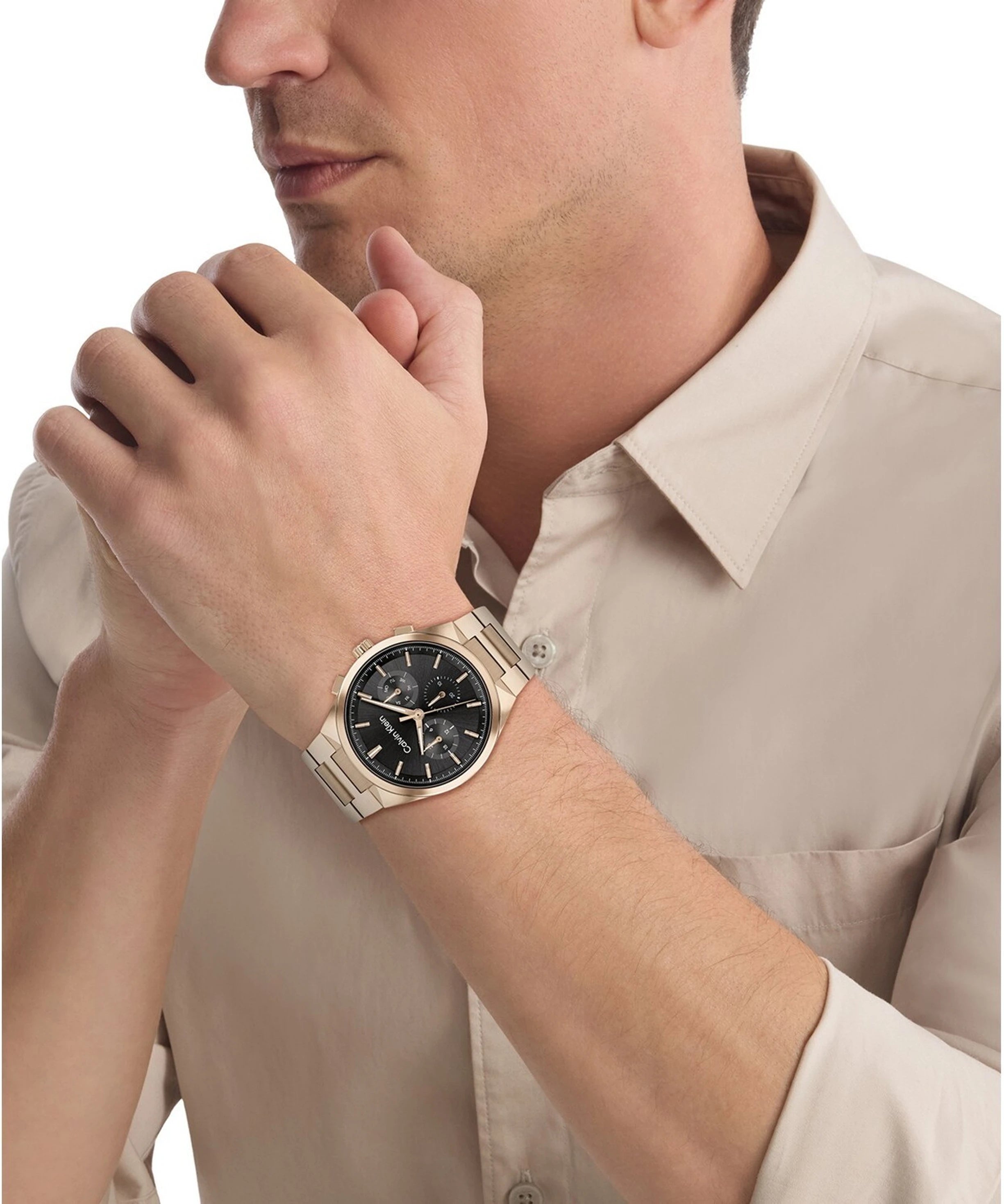 Calvin Klein 25200506 | Distinguish Men Quartz Black Dial Multi-Function Stainless Steel Watch