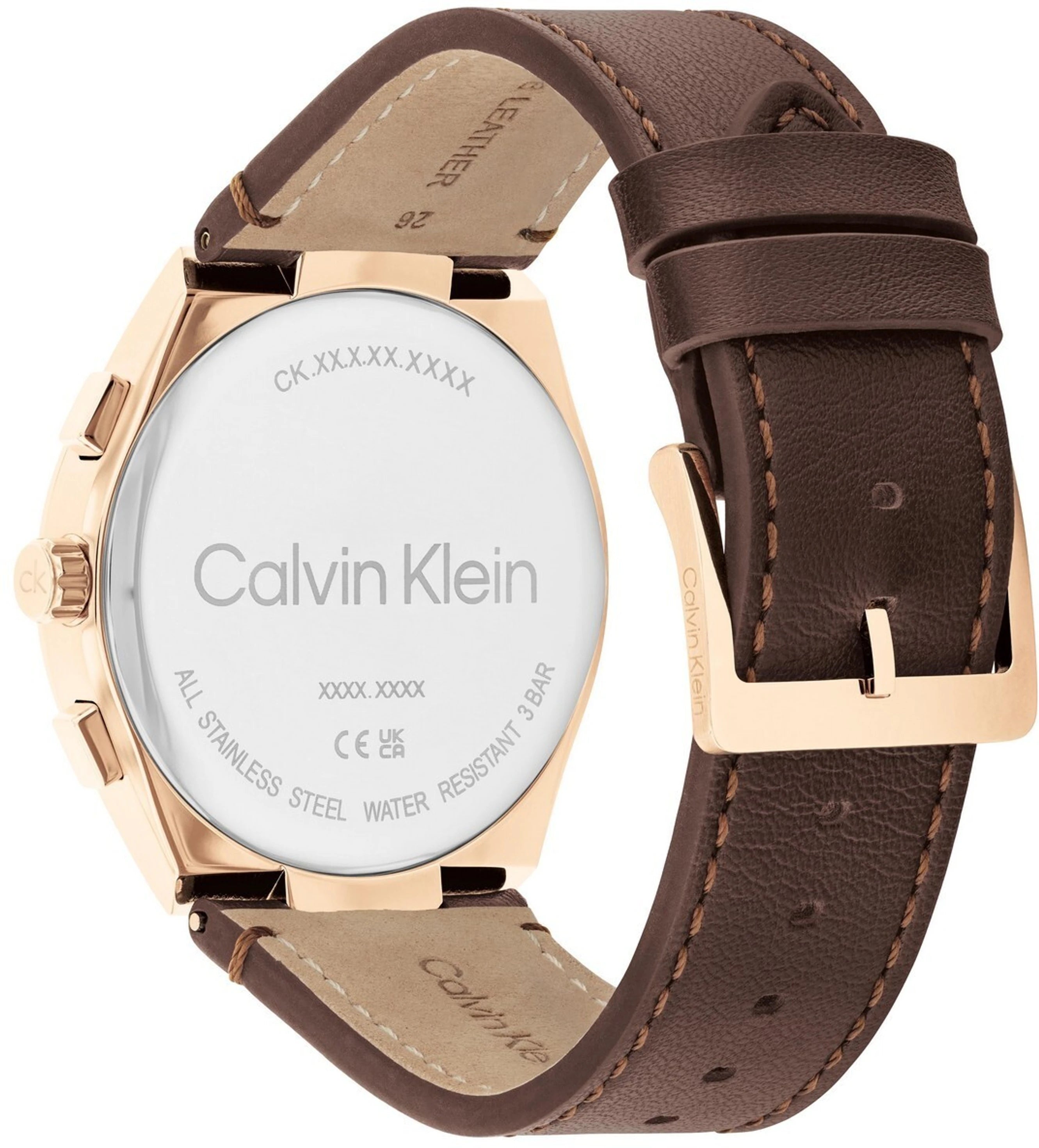 Calvin Klein 25200507 | Distinguish Men Quartz Black Dial Multi-Function Leather Watch