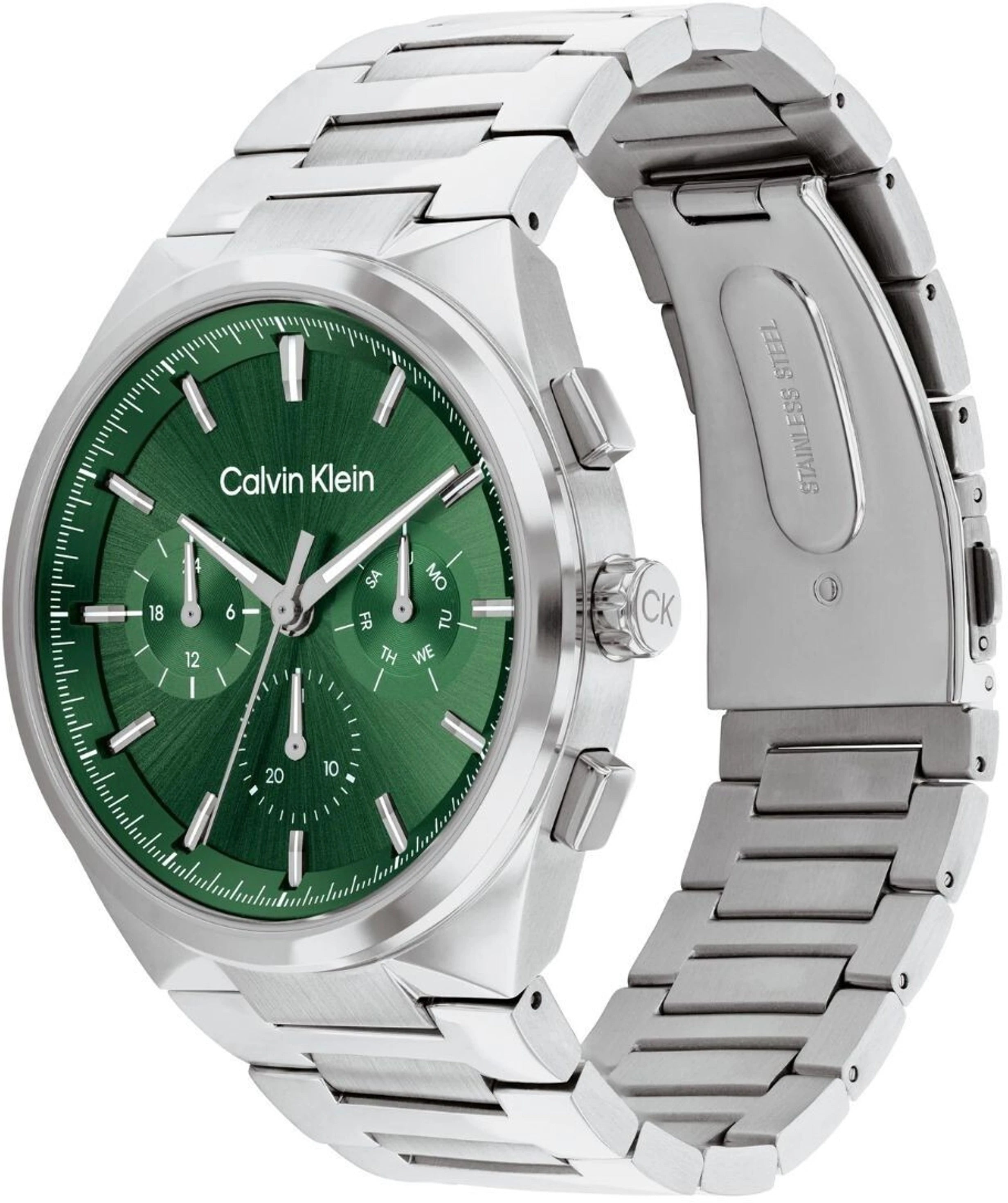 Calvin Kelin 25200441 | Distinguish Men Quartz Green Dial Multi-Function Stainless Steel Watch