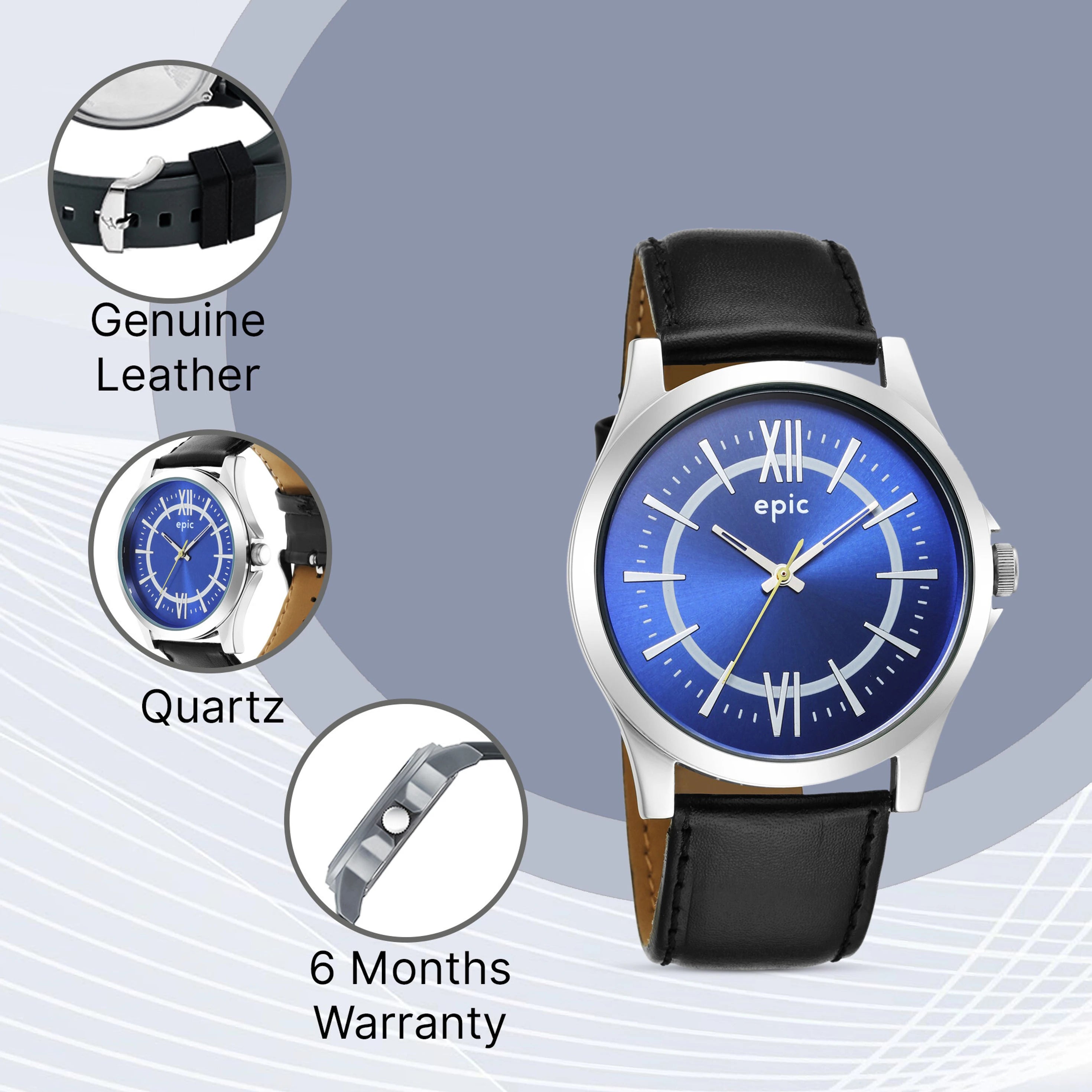 Sonata Epic EP10001SL02 | Epic Analog Watch For Men