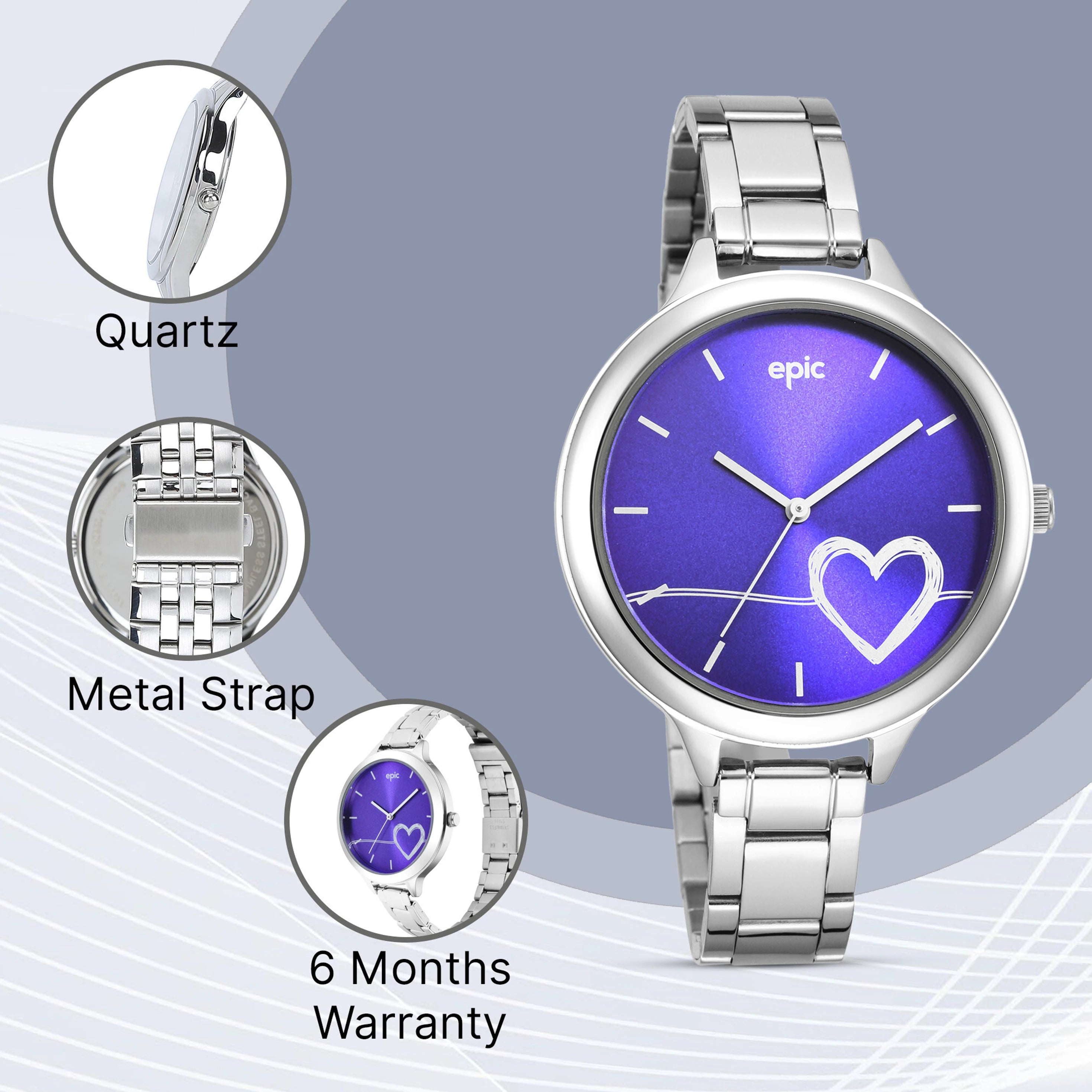 Sonata Epic EP20001SM04 | Epic Analog Watch for Women's