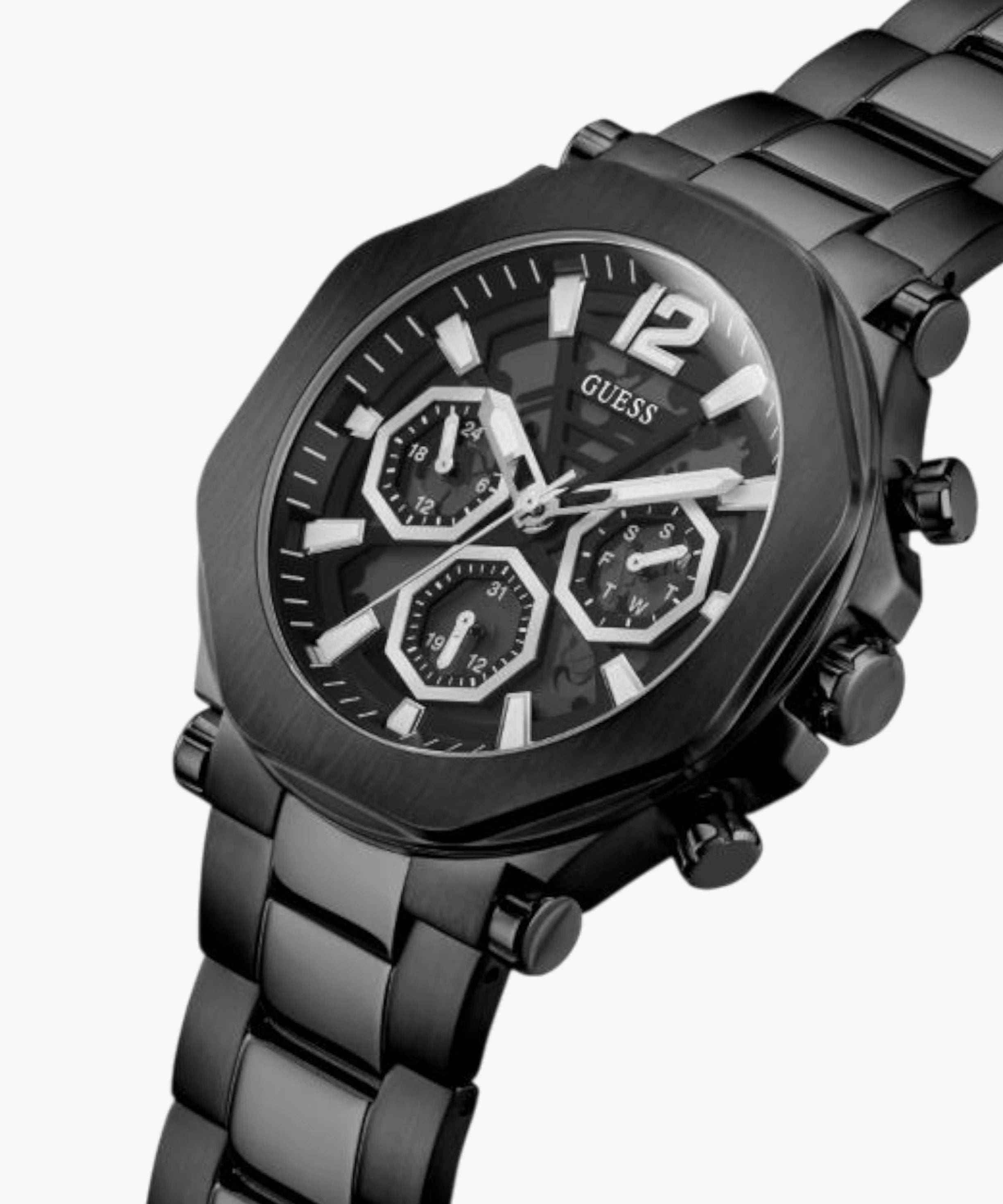 Guess GW0539G3 | Gd Edge Men Quartz Black Dial Analog Stainless Steel.