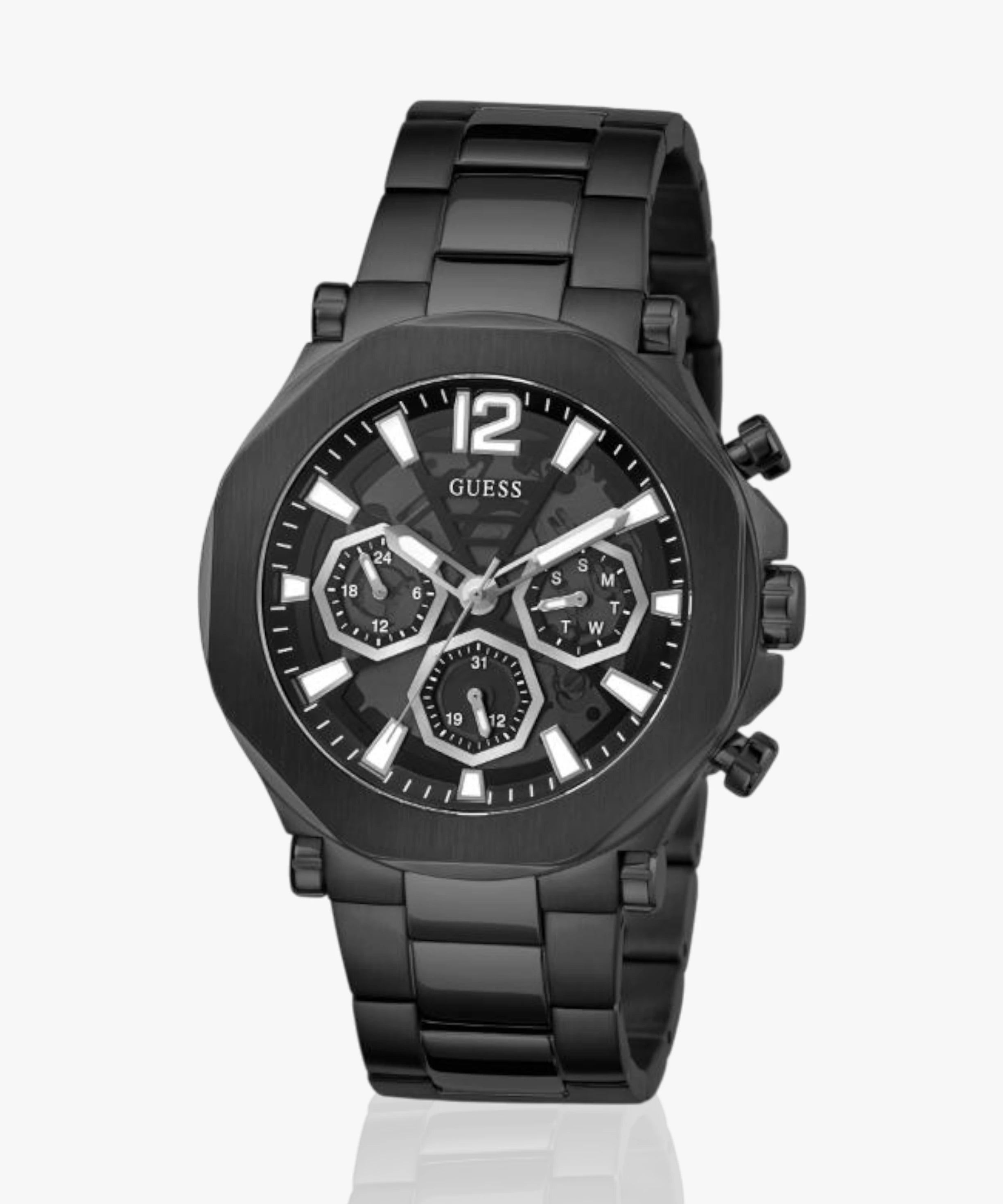 Guess GW0539G3 | Gd Edge Men Quartz Black Dial Analog Stainless Steel.