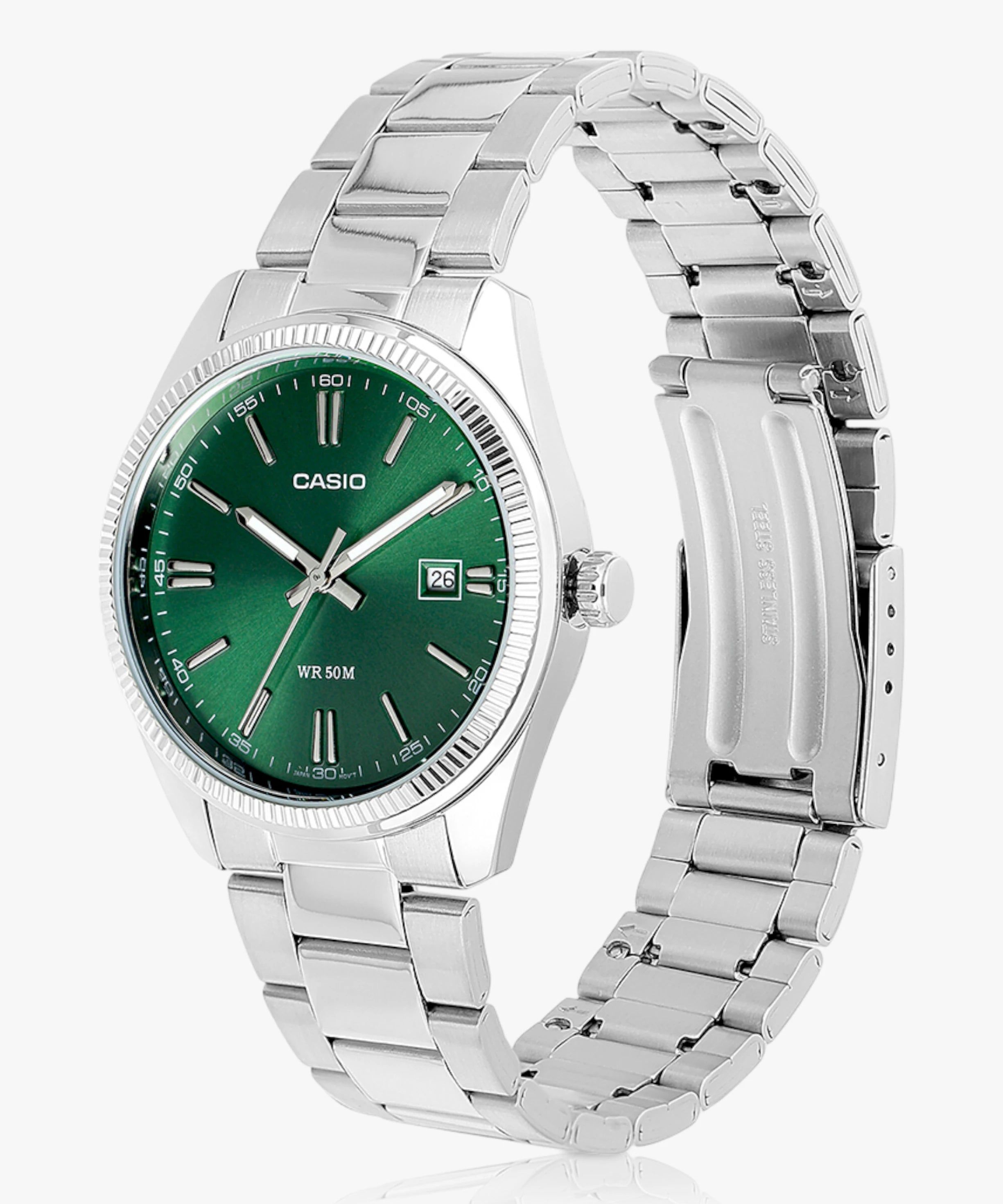 Casio A2262 | Casio Enticer Men Analog Green Dial Men MTP-1302PD-3AVEF.