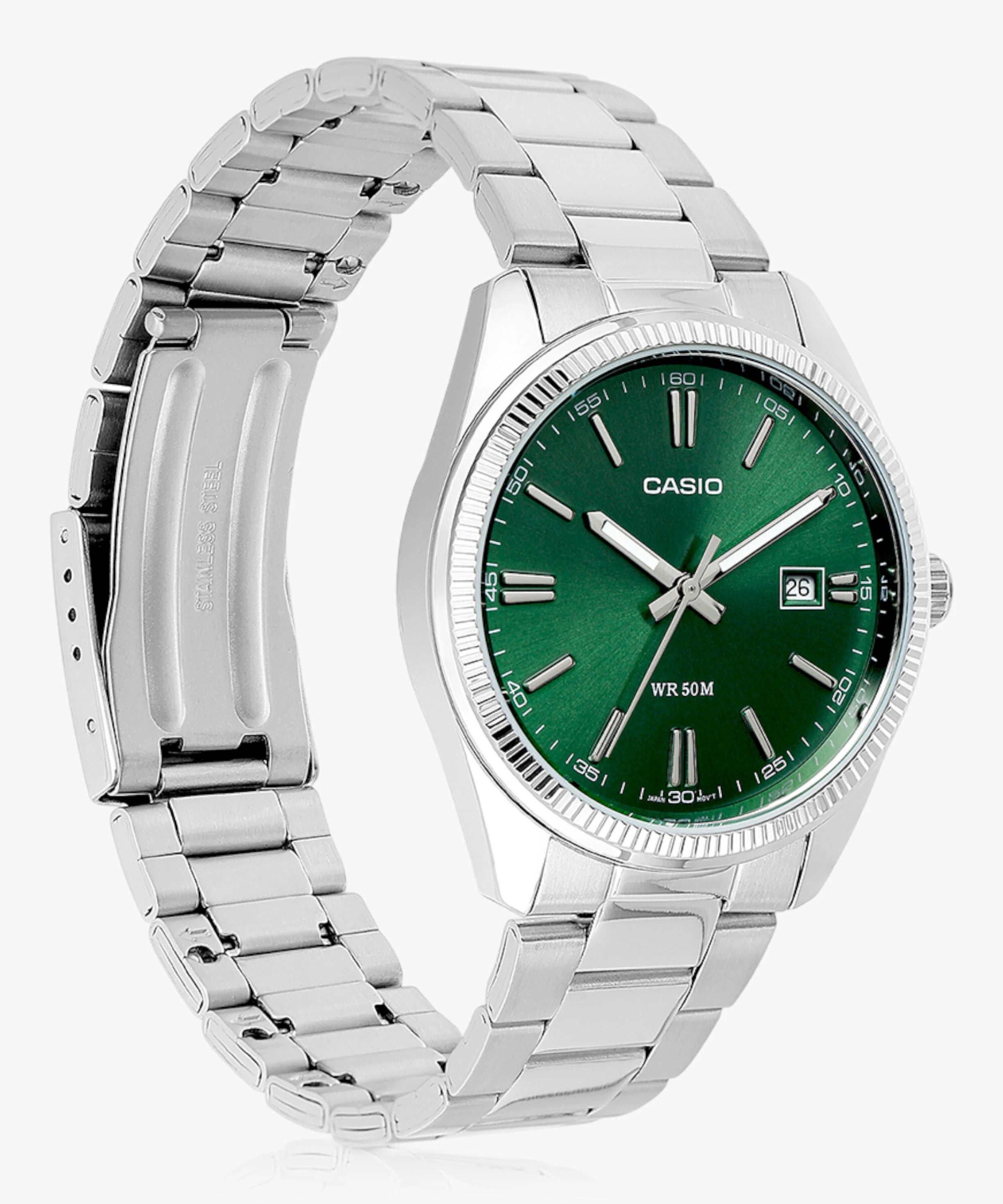 Casio A2262 | Casio Enticer Men Analog Green Dial Men MTP-1302PD-3AVEF.