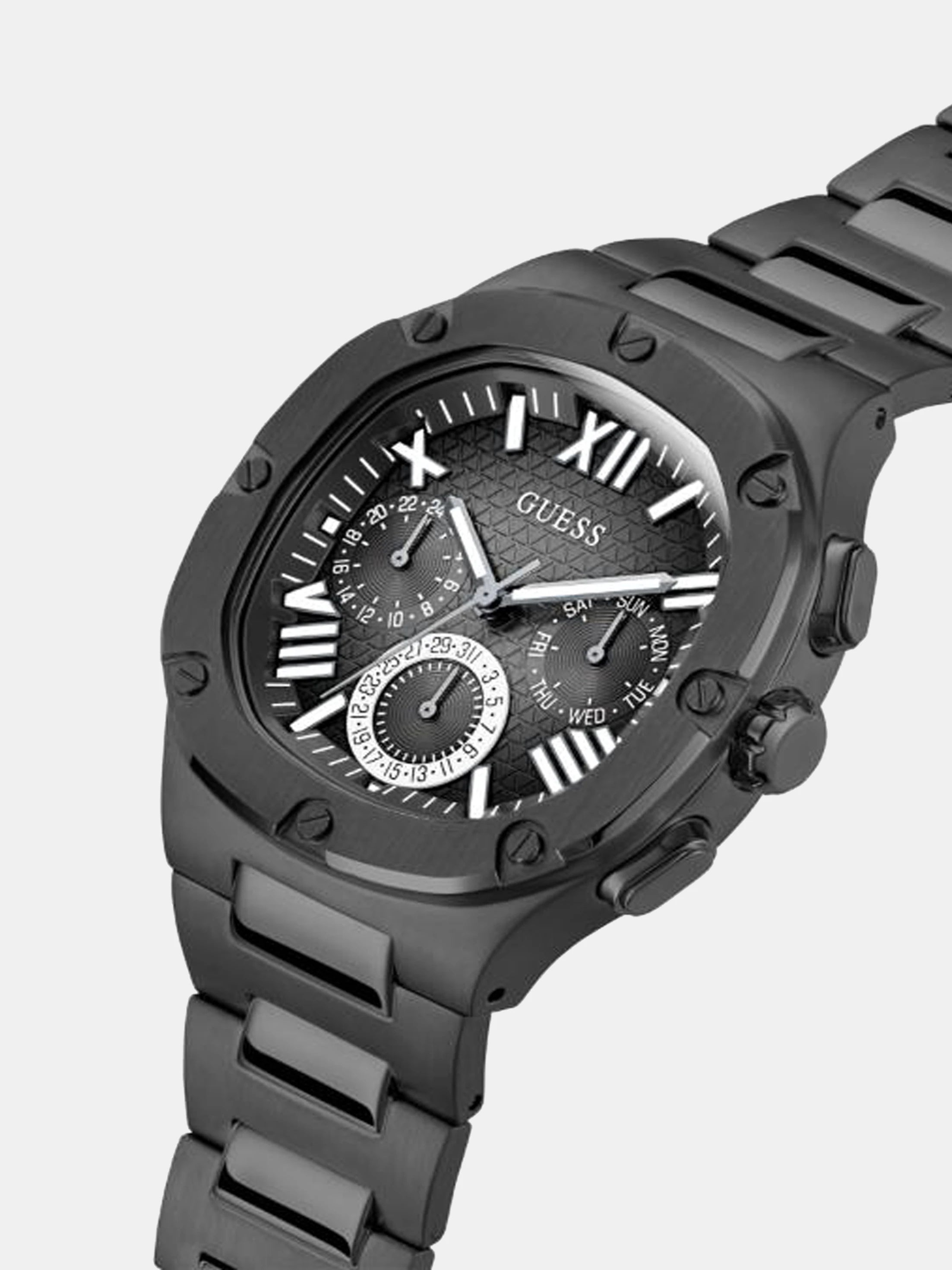 Guess GW0572G3 | Headline Men Quartz Black Dial Chronograph Stainless Steel Watch.