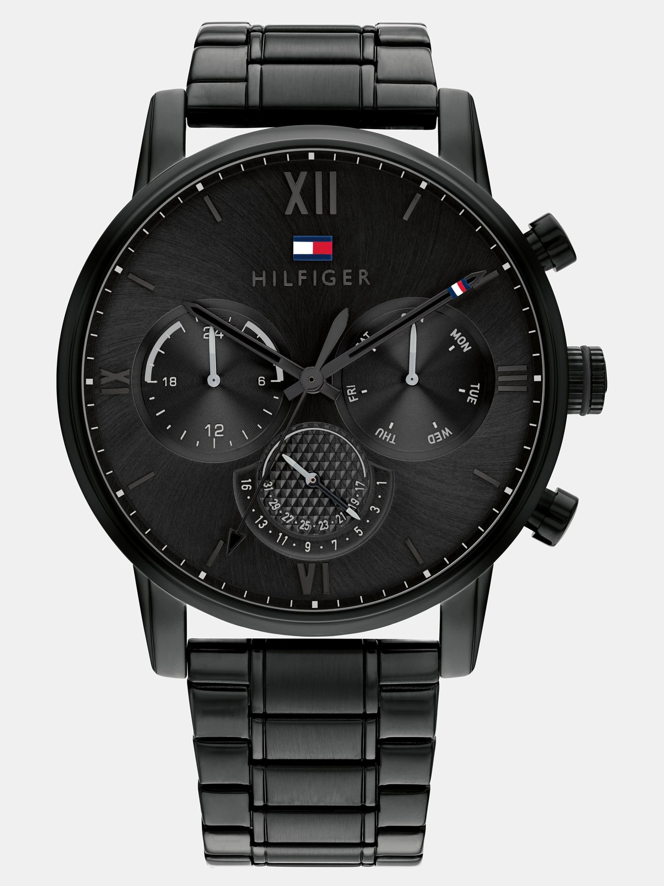 Tommy Hilfiger TH1791879W | Tommy Hilfiger Quartz Multifunction Black Dial Watch for Men.