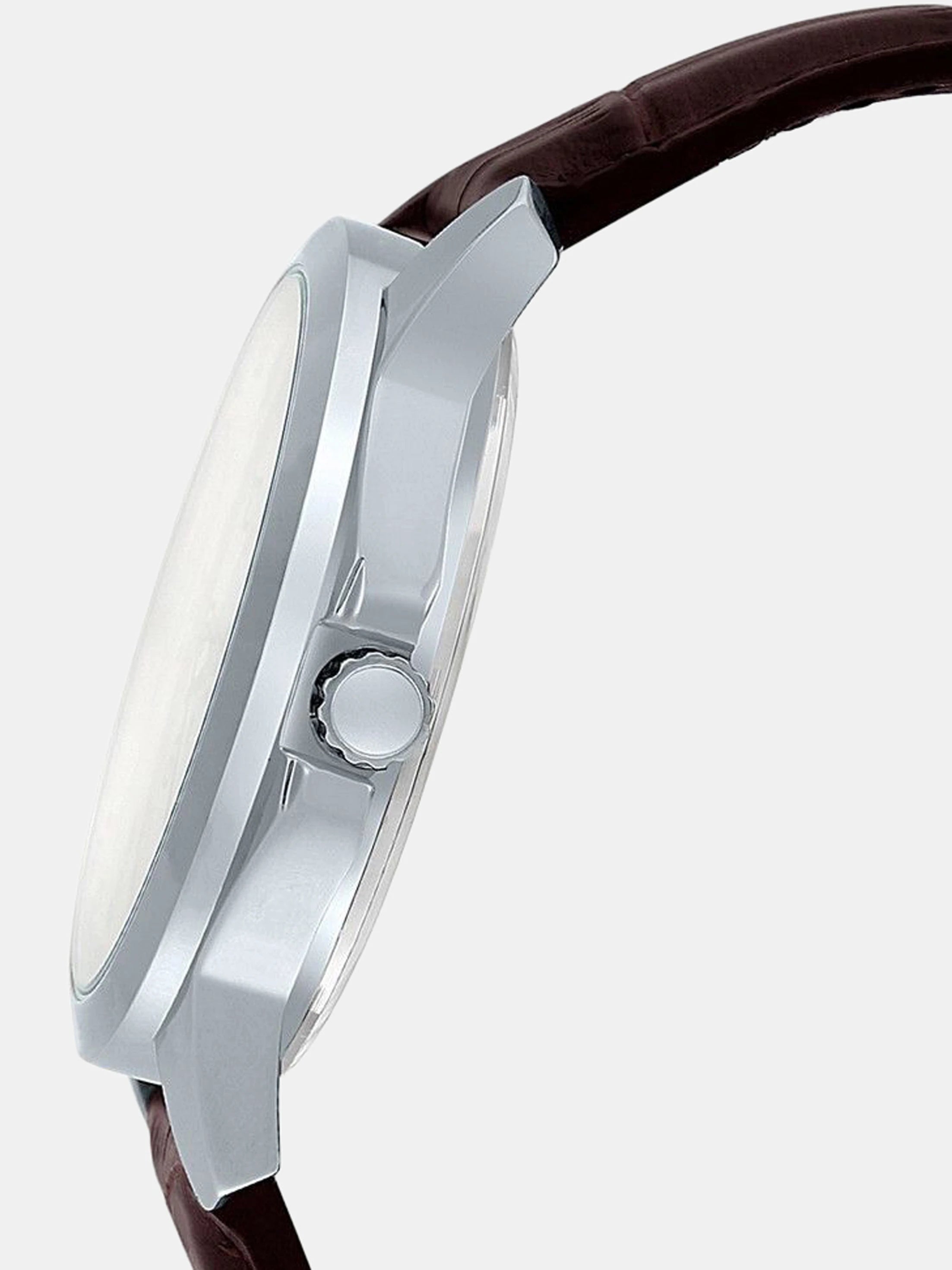 Casio A1177 | Enticer Men Quartz White Dial Multi-Function Leather Watch.