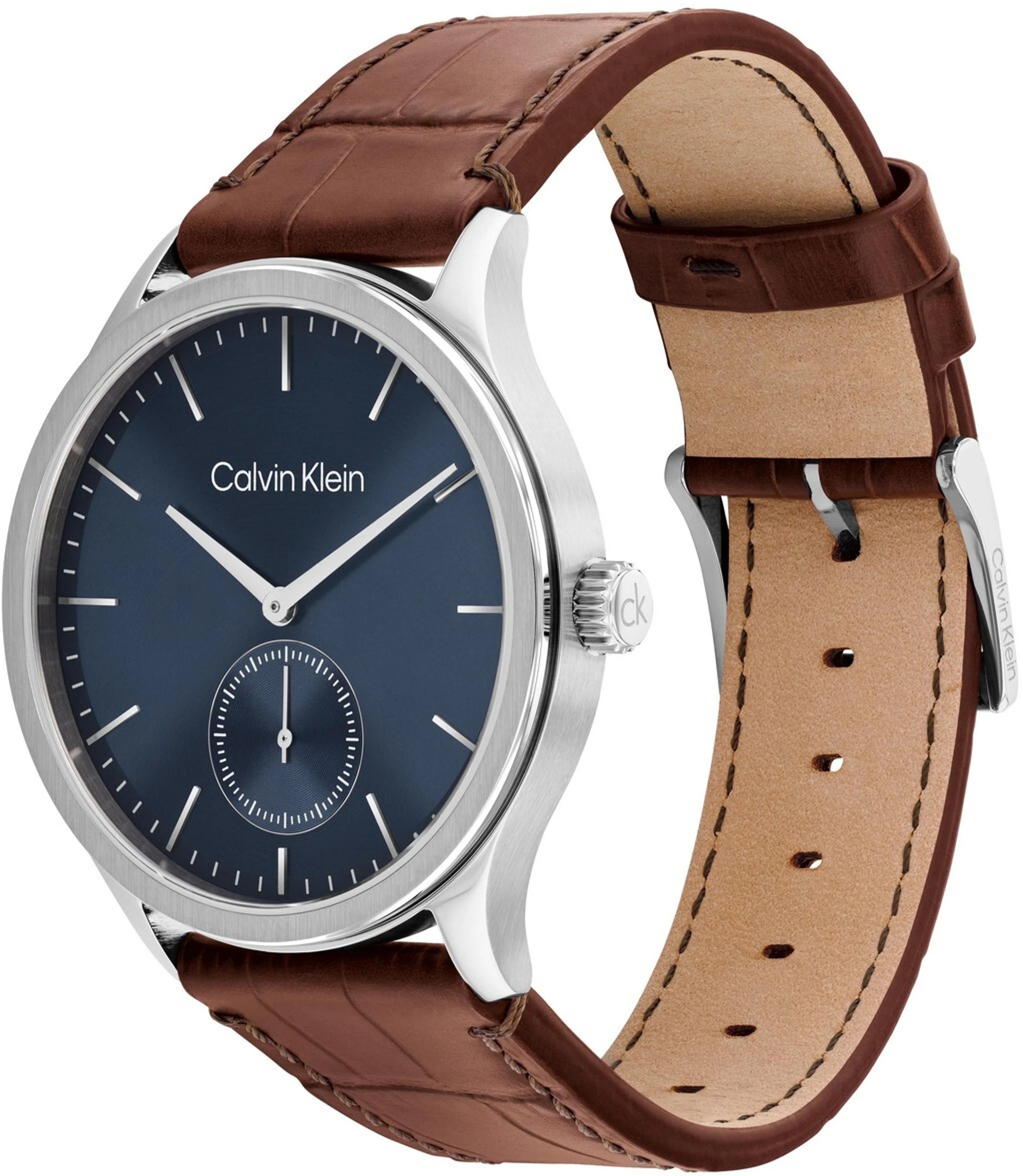 Calvin Klein 25200552 | Tailored Men Quartz Blue Dial Analog Leather Watch.