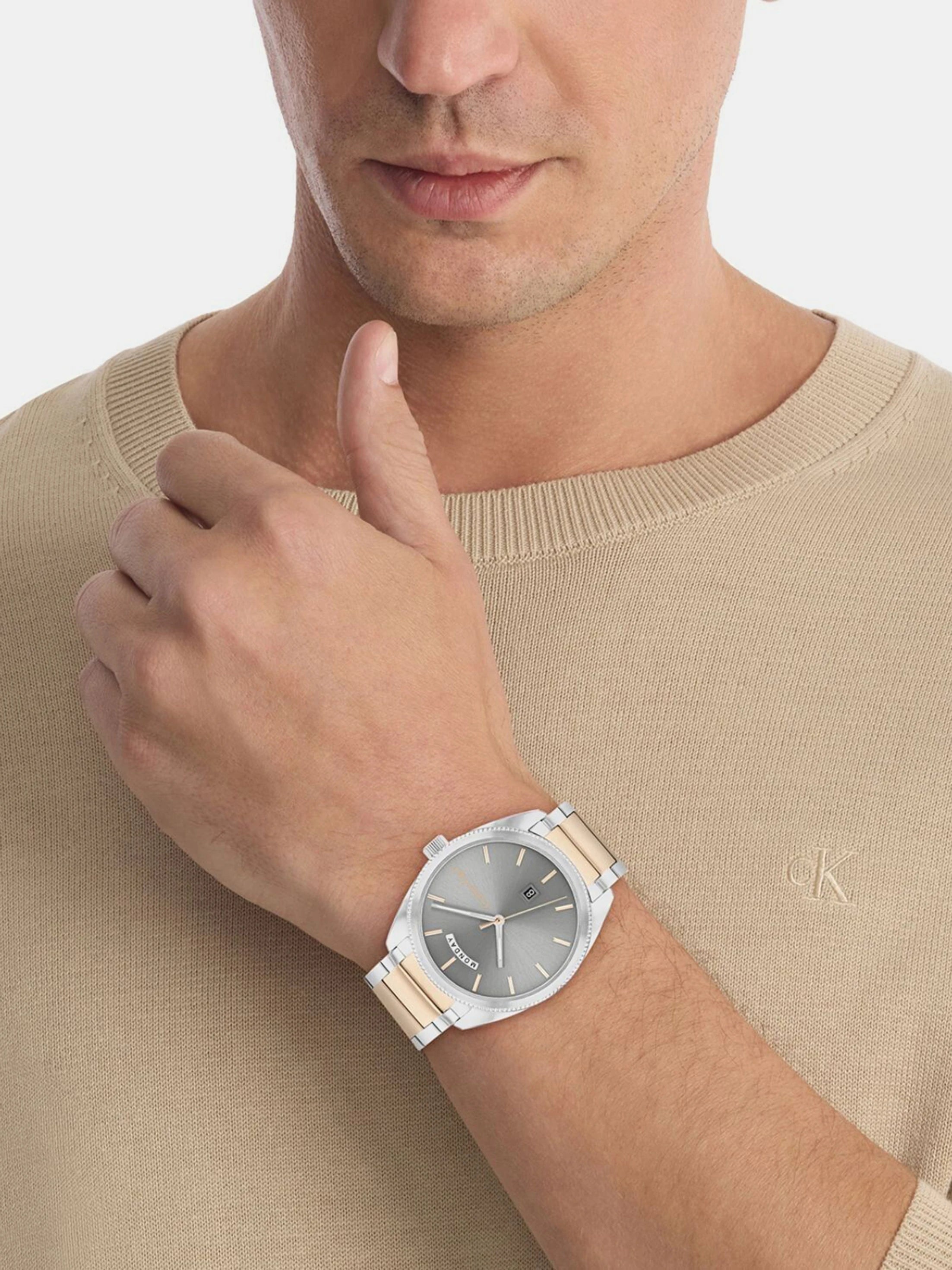 Calvin Klein 25200449 | Progress Men Quartz Grey Dial Analog Stainless Steel Watch