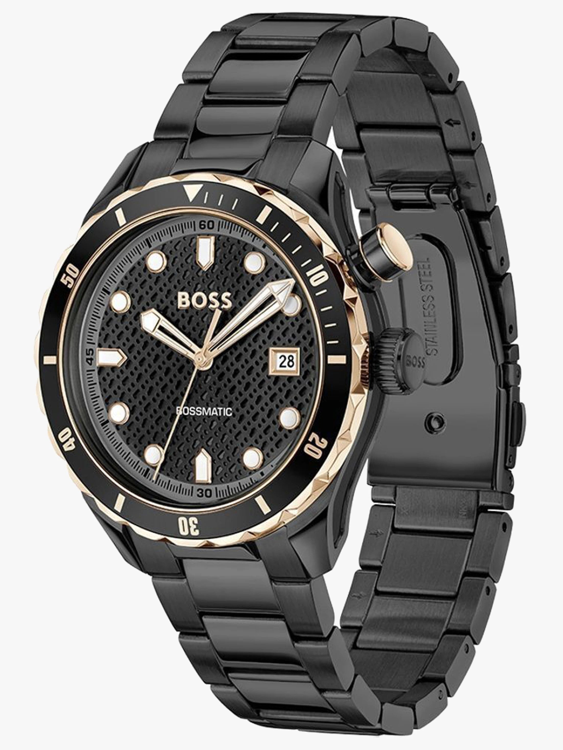 Boss 1514215 | Bossmatic Men Automatic Black Dial Analog Stainless Steel Watch